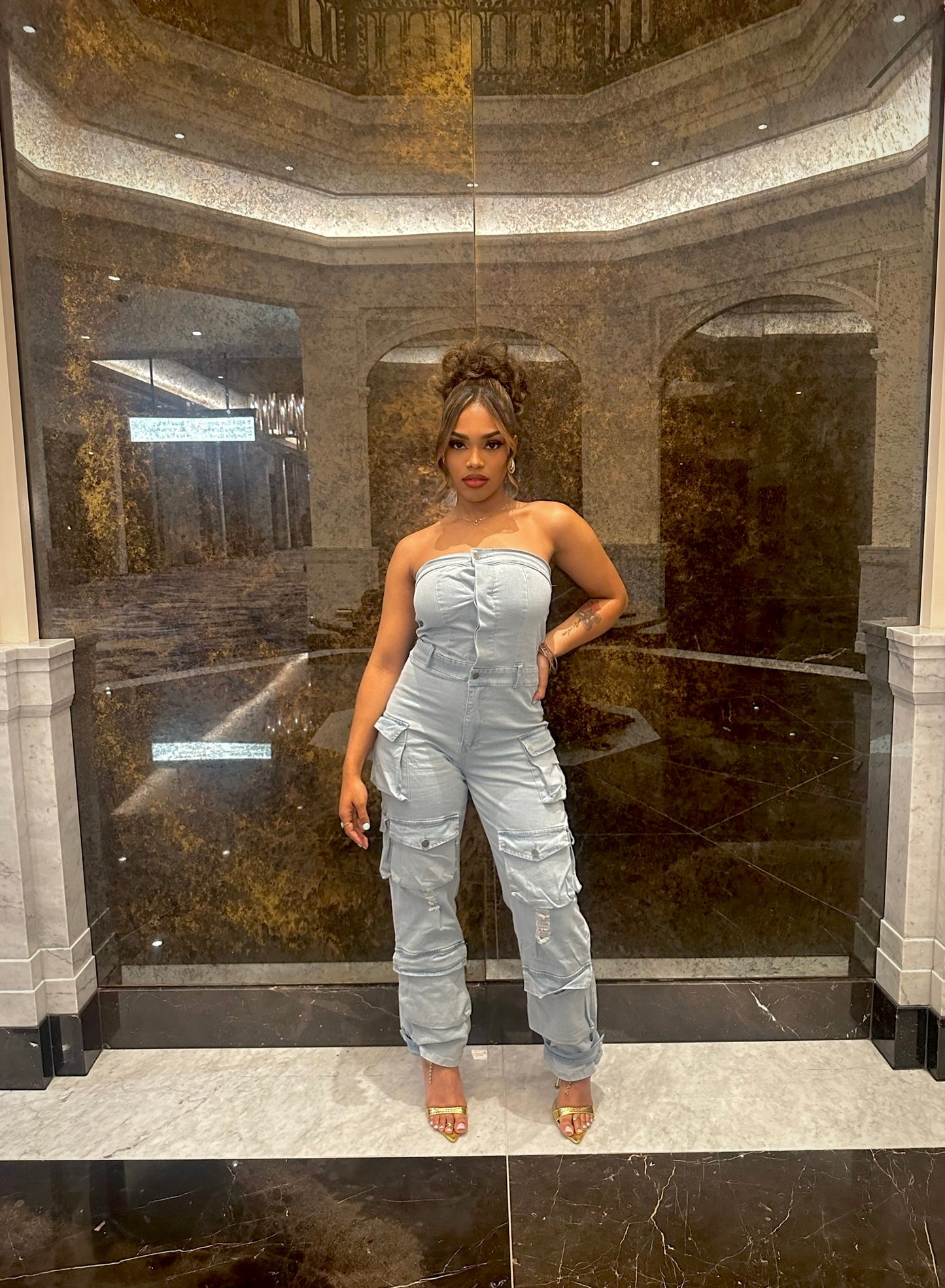 In those Jeans denim Jumpsuit