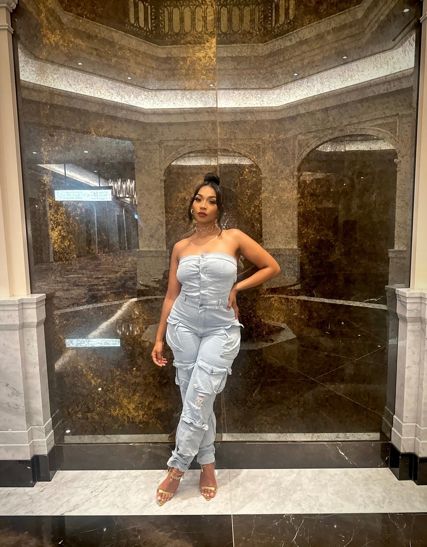 In those Jeans denim Jumpsuit