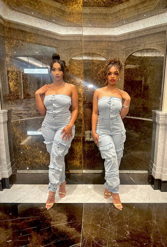 In those Jeans denim Jumpsuit
